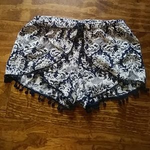 Soft shorts with pom poms